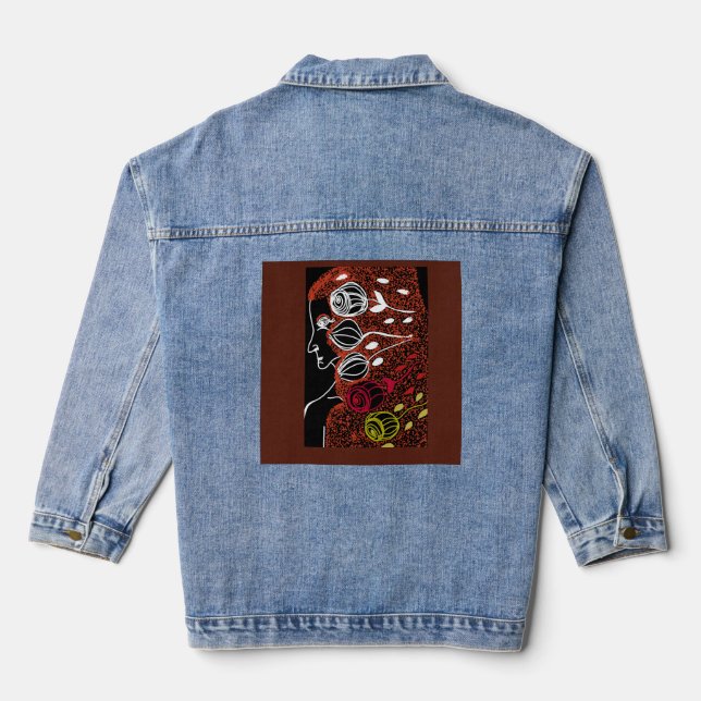 African Goddess of Destiny Denim Jacket (Back)