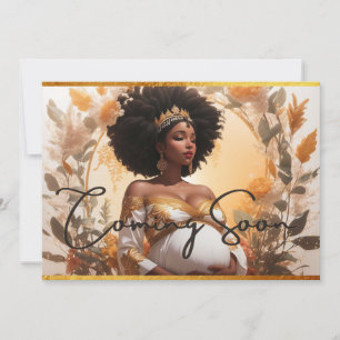 African Goddess Soft Boho Pregnancy Announcements