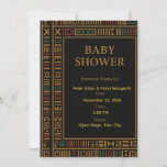 African Gold Kente Baby Shower Invitation Card 