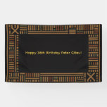 African Gold Kente Birthday Party Banner
