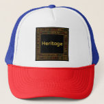 African Gold Kente Pattern Hat