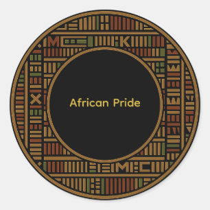 African Gold Kente Pattern Sticker