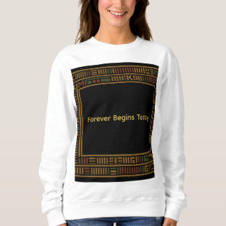 African Gold Kente Pattern Sweatshirt