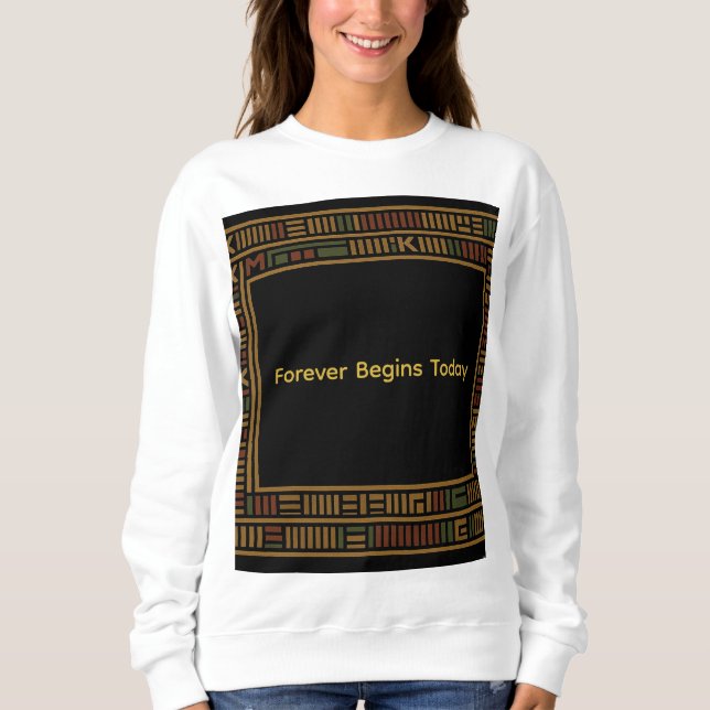 African Gold Kente Pattern Sweatshirt (Front)
