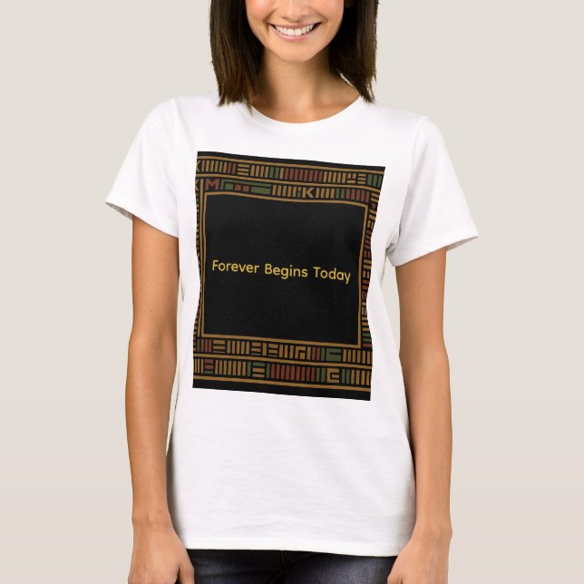African Gold Kente Pattern T-Shirt (Front)