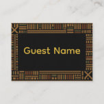 African Gold Kente Wedding Place Card 