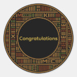 African Gold Kente Wedding Round Sticker