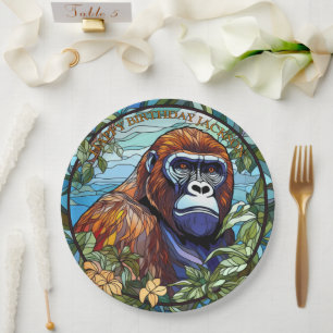 African Gorilla Birthday Paper Plates