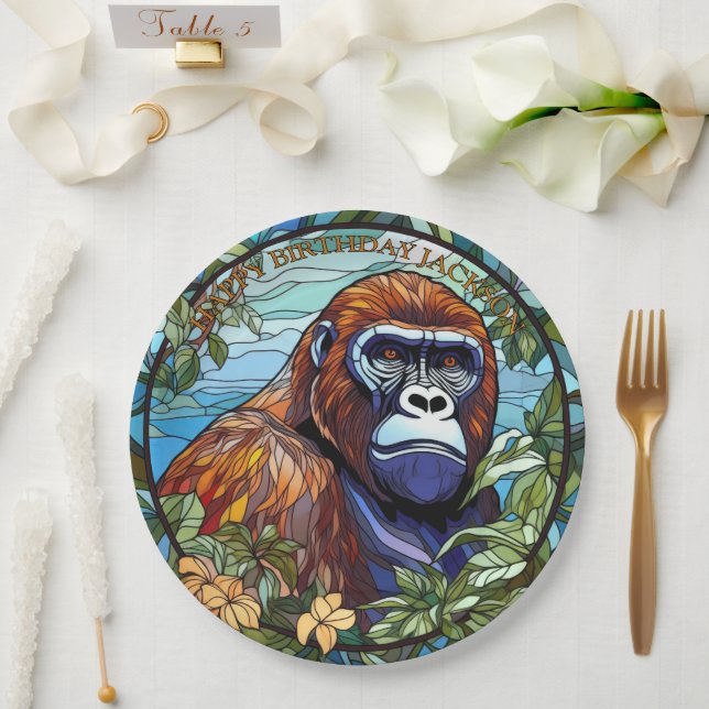 African Gorilla Birthday Paper Plates (Wedding)