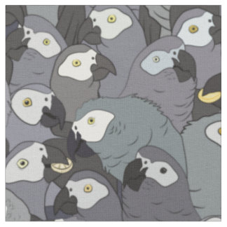 African Gray All Over Pattern Fabric