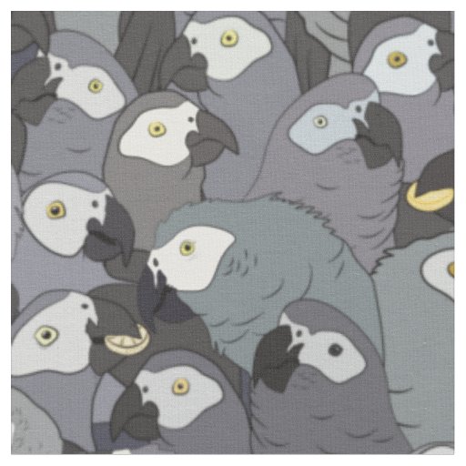 African Gray All Over Pattern Fabric