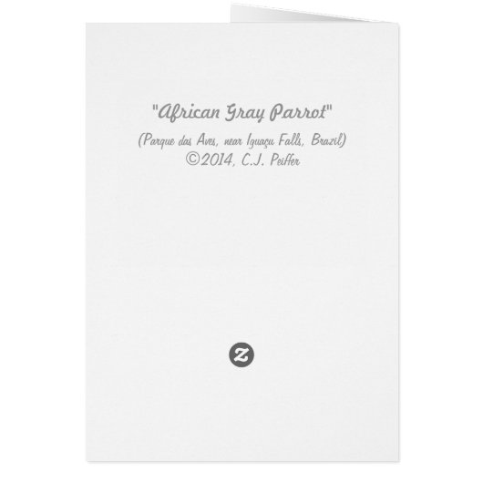 "African Gray Parrot" (Back)