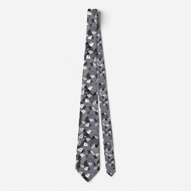 African Gray Parrot - All Over Pattern Neck Tie (Front)