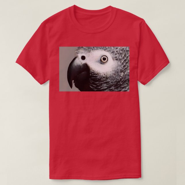 African Gray Parrot Art Softy T-Shirt (Design Front)