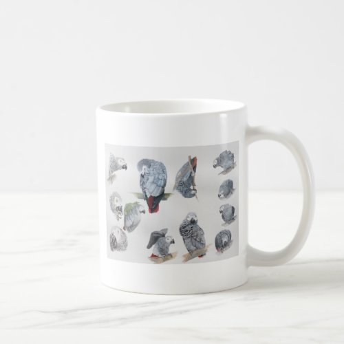 African Gray Parrot Exclusive designed by Griff Coffee Mug