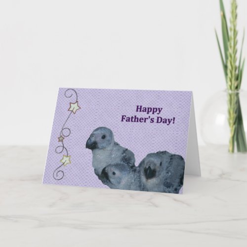 African Gray Parrot Fathers Day Card