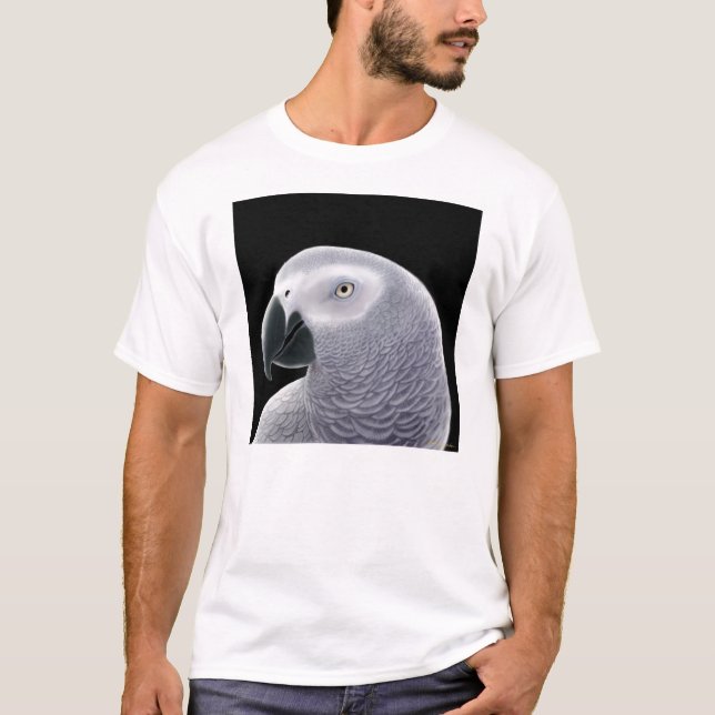African Gray Parrot T-Shirt (Front)
