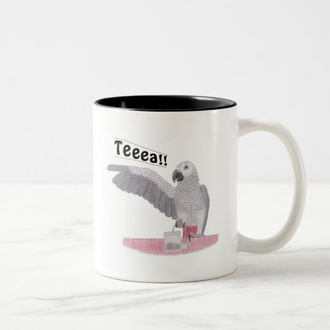 African Gray Parrot Teeea!! Tea Mug (Right)