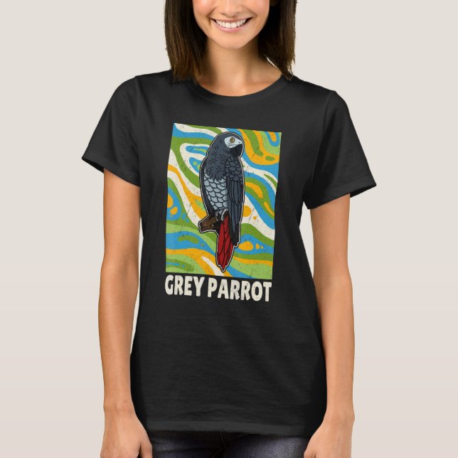 African Gray Parrots Biologist Ornithologist Birdw T-Shirt (Front)