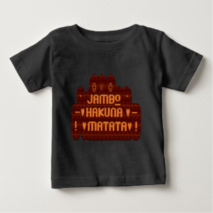 African Greeting: Jambo Hakuna Matata Wood Design Baby T-Shirt