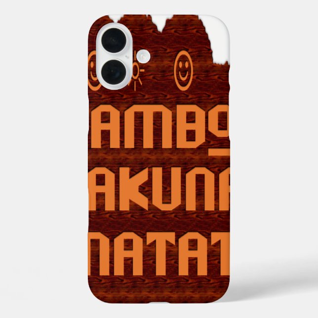 African Greeting: Jambo Hakuna Matata Wood Design Case-Mate iPhone Case (Back)