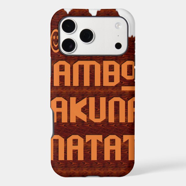 African Greeting: Jambo Hakuna Matata Wood Design Case-Mate iPhone Case (Back)
