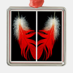 african grey feathers metal ornament