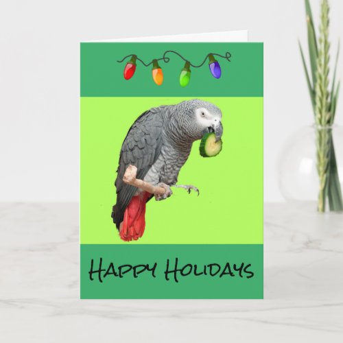 African Grey Holiday Cardwhite envelopes included