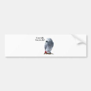 African Grey I can talk, can you fly? Bumper Sticker