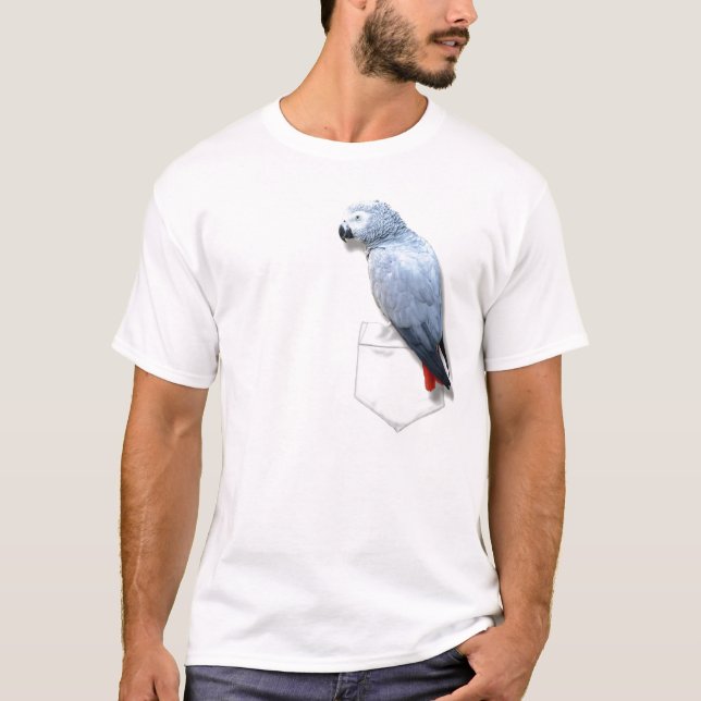 African Grey In Your Pocket T-Shirt (Front)
