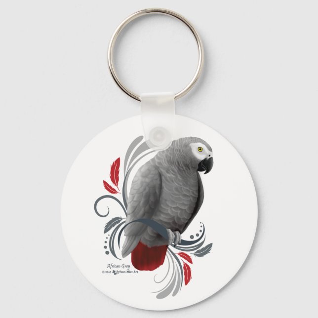African Grey Keychain (Front)