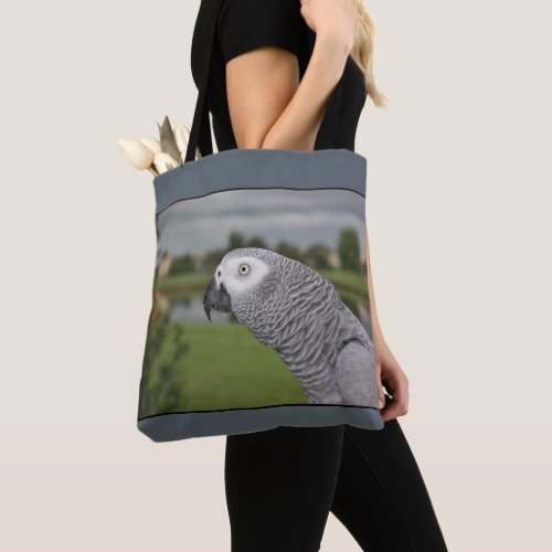 African Grey Lakeside Tote Bag