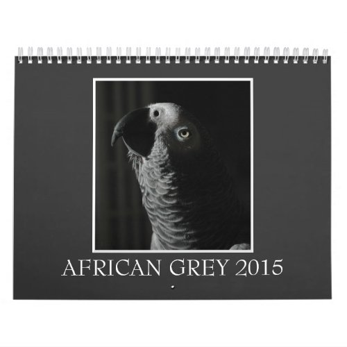 African Grey Parrot 2015 Custom Printed Calendar