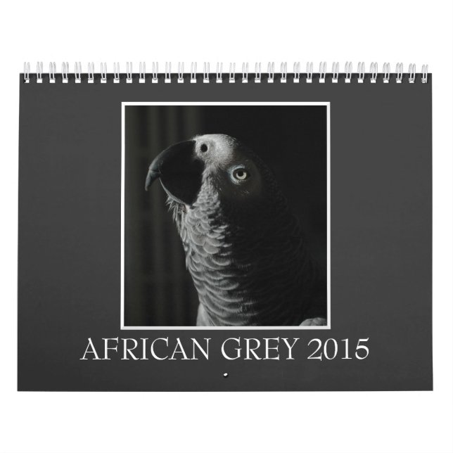 African Grey Parrot 2015 Custom Printed Calendar (Cover)