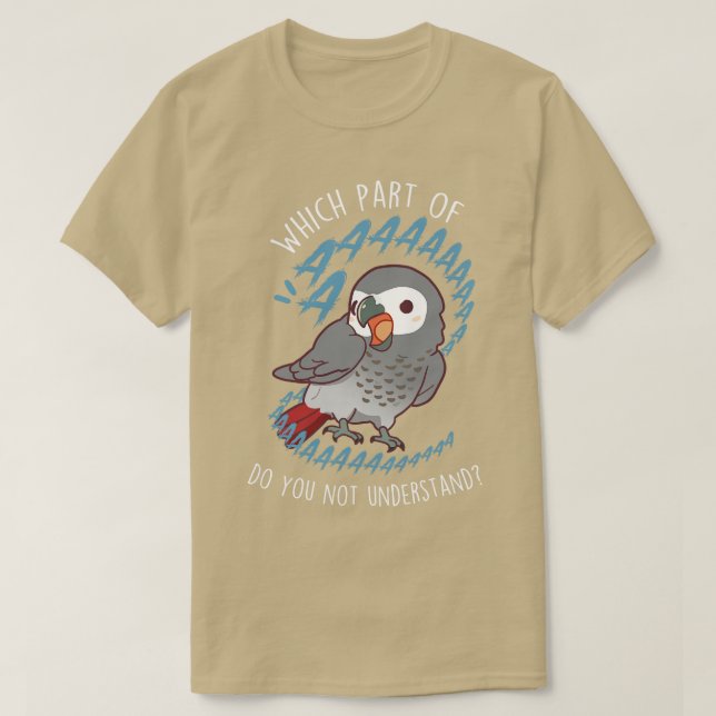 African Grey Parrot Aaaa T-Shirt (Design Front)