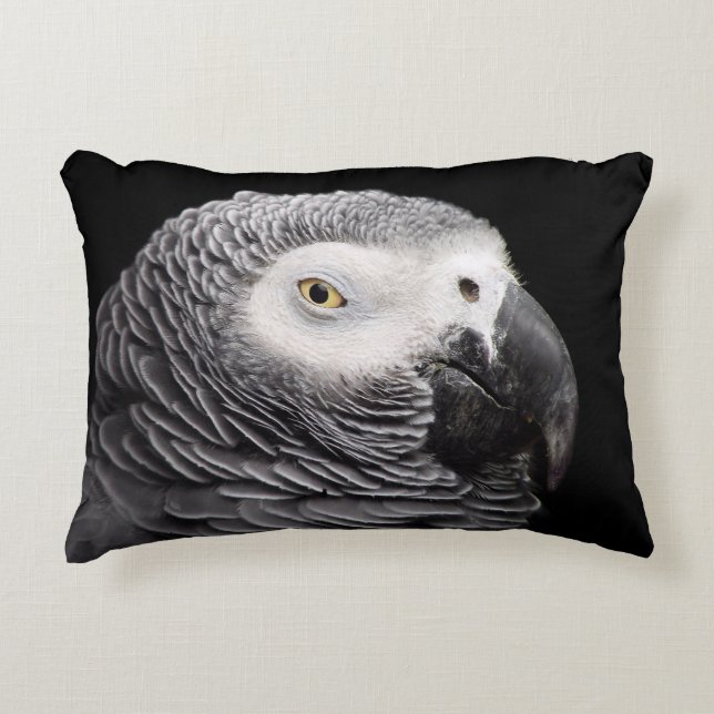 African Grey Parrot Accent Pillow (Front)