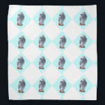 African Grey Parrot Bandana<br><div class="desc">African grey parrots on a blue diamond pattern decorates this pretty 19.5 X 19.5 bandana</div>