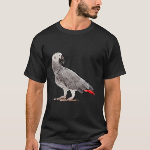 African Grey Parrot Bird s T_Shirt
