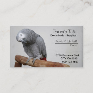 African Grey Parrot Business Card