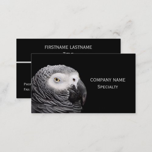 African Grey Parrot Business Card