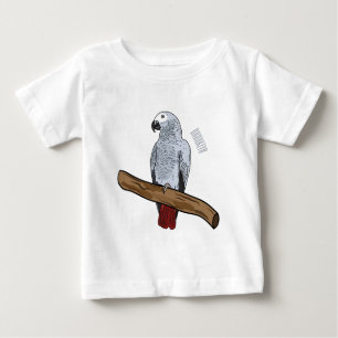 African grey parrot cartoon illustration baby T-Shirt