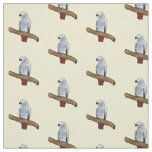 African grey parrot cartoon illustration  fabric