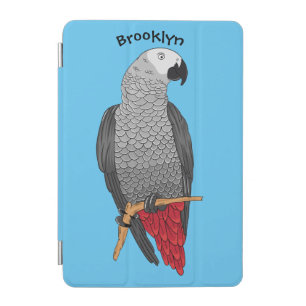 African grey parrot cartoon illustration  iPad mini cover