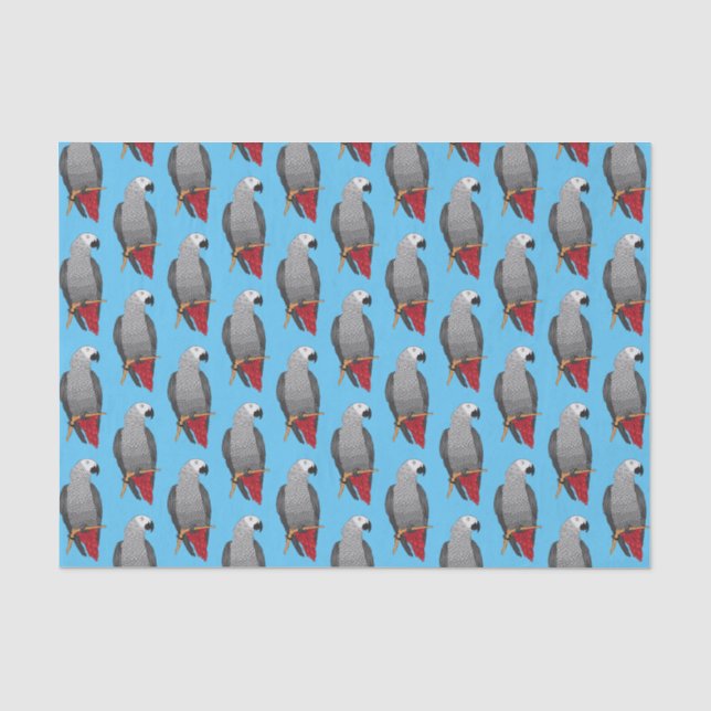 African grey parrot cartoon illustration  tissue paper (Front)