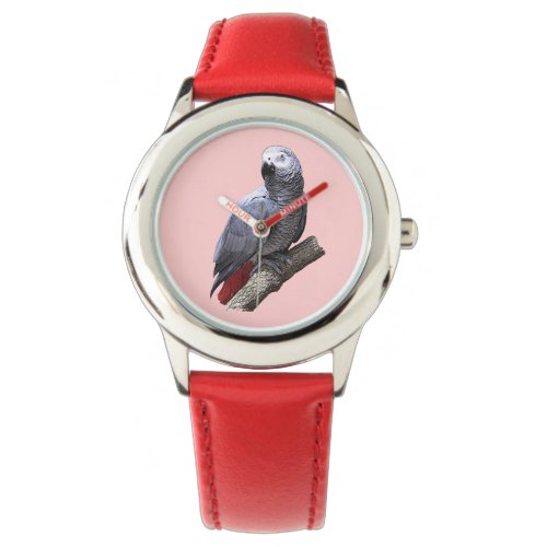 African Grey Parrot __ Choose Own Background Color Watch