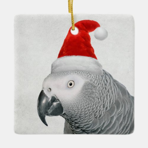 African Grey Parrot Christmas Ornament