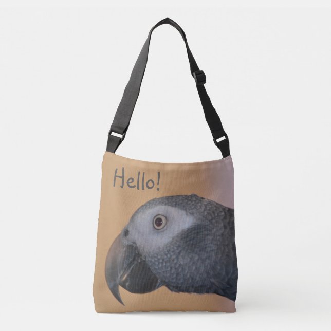 African Grey Parrot Crossbody Bag (Front)