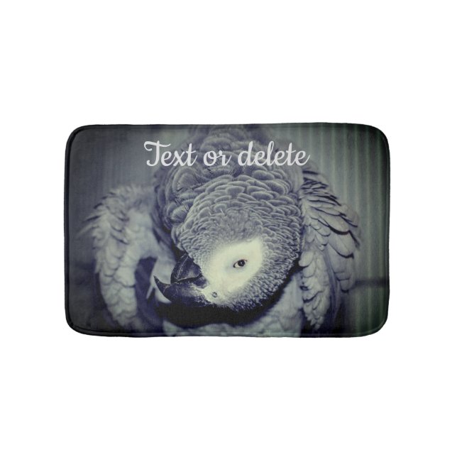 African Grey Parrot Cute Bird 2 Personalized Bath Mat (Front)