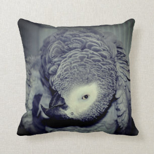 African Grey Parrot Cute Bird 2 Throw Pillow