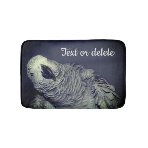 African Grey Parrot Cute Bird Personalized Bath Mat